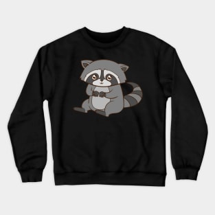 A cute raccoon holds out his hands. Crewneck Sweatshirt